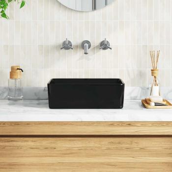 Waschbecken 40 x 30 x 13 cm Keramik Schwarz