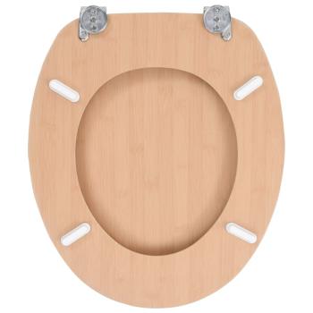 Toilettensitz mit Deckel MDF Bambus-Design