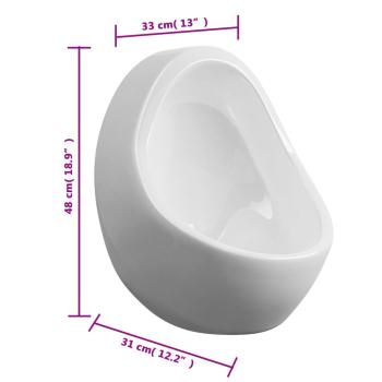 Wandurinal mit Spülventil Keramik Weiß