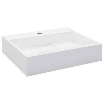 Waschbecken 50 x 38 x 13 cm Mineralguss/Marmorguss Weiß