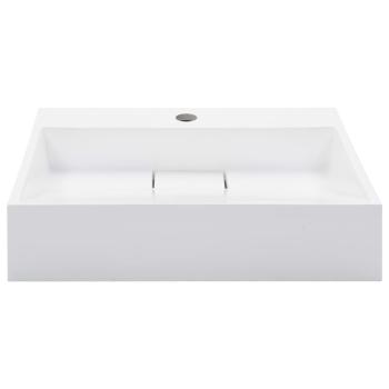 Waschbecken 50 x 38 x 13 cm Mineralguss/Marmorguss Weiß