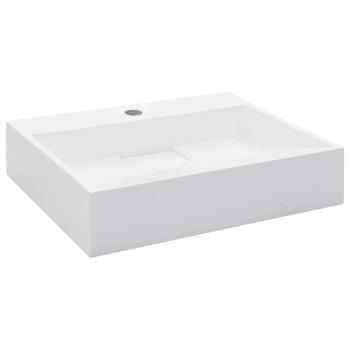 Waschbecken 50 x 38 x 13 cm Mineralguss/Marmorguss Weiß