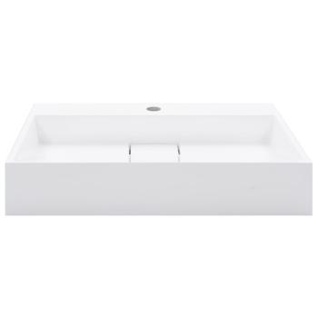 Waschbecken 60 x 38 x 11 cm Mineralguss/Marmorguss Weiß