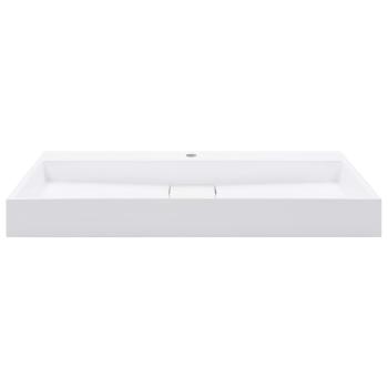 Waschbecken 100 x 46 x 11 cm Mineralguss/Marmorguss Weiß