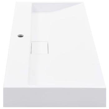 Waschbecken 100 x 46 x 11 cm Mineralguss/Marmorguss Weiß