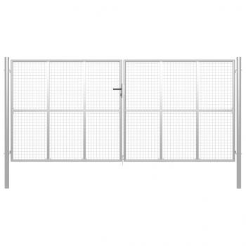 ARDEBO.de - Gartentor Verzinkter Stahl 415 x 225 cm Silbern