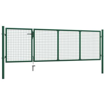 Gartentor Stahl 350 x 100 cm Grün