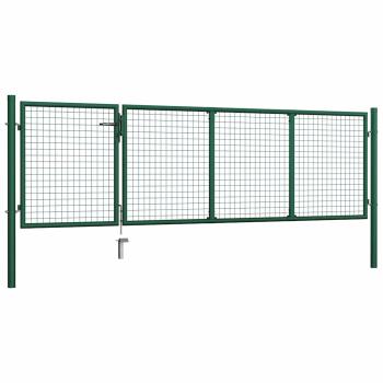 Gartentor Stahl 350 x 100 cm Grün