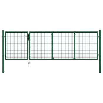Gartentor Stahl 350 x 100 cm Grün
