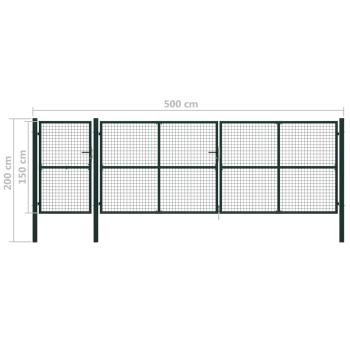 Gartentor Stahl 500×150 cm Grün