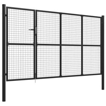 Gartentor Stahl 350 x 150 cm Anthrazit
