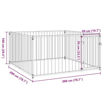 Outdoor-Hundezwinger 200×200×100 cm