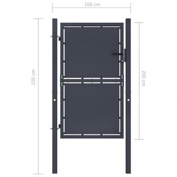 Gartentor Stahl 100 x 200 cm Anthrazit
