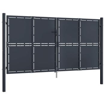 Gartentor Stahl 300 x 125 cm Anthrazit