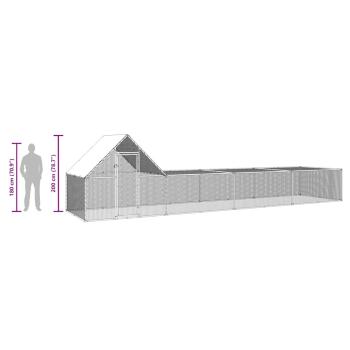 Hühnerstall 8x2x2 m Verzinkter Stahl