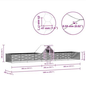 Hühnerstall 10x2x2 m Verzinkter Stahl