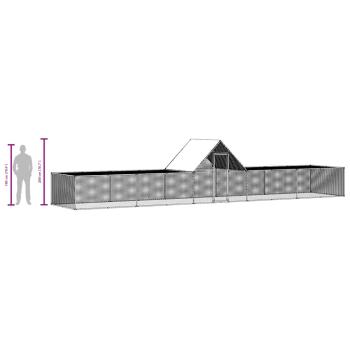 Hühnerstall 10x2x2 m Verzinkter Stahl