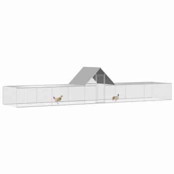 Hühnerstall 10x2x2 m Verzinkter Stahl
