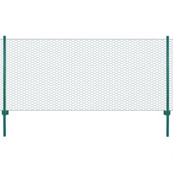 ARDEBO.de - Maschendrahtzaun mit Pfosten Stahl 25 x 0,75 m Grün