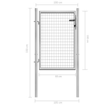 Gartentor Verzinkter Stahl 105x150 cm Silbern
