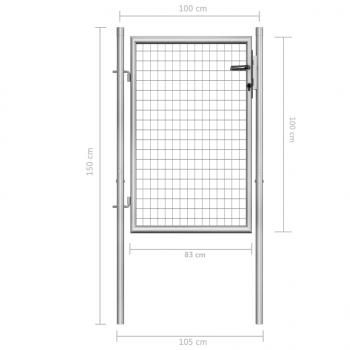Gartentor Verzinkter Stahl 105x150 cm Silbern