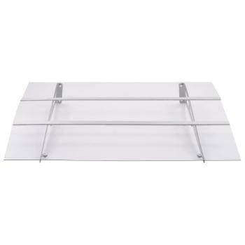 Türvordach Silbern und Transparent 120x90 cm Polycarbonat  