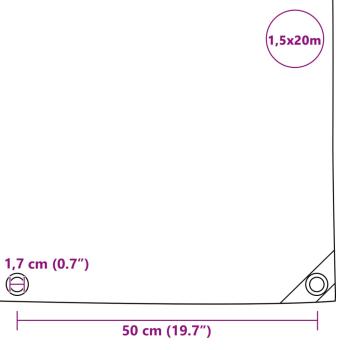 Abdeckplane 650 g/m² 1,5 x 20 m Grau