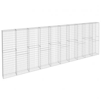 Gabionenwand mit Abdeckung Verzinkter Stahl 600×30×200 cm