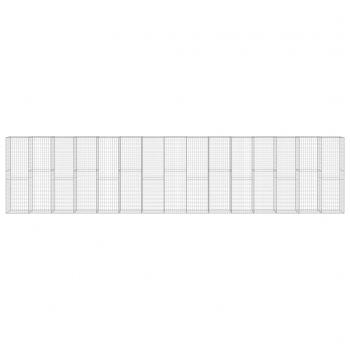 Gabionenwand mit Abdeckung Verzinkter Stahl 900×50×200 cm