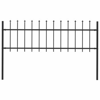 Gartenzaun mit Speerspitzen Stahl 1,7 x 0,6 m Schwarz