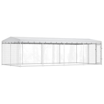 Outdoor-Hundezwinger mit Überdachung 7,6x3,8x2,3 m