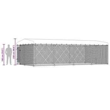 Outdoor-Hundezwinger mit Überdachung 7,6x3,8x2,3 m