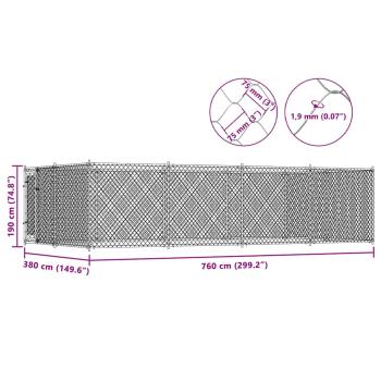 Outdoor-Hundezwinger 7,6x3,8x1,9 m
