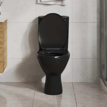 Toilettensitz mit Absenkautomatik und Quick-Release Schwarz