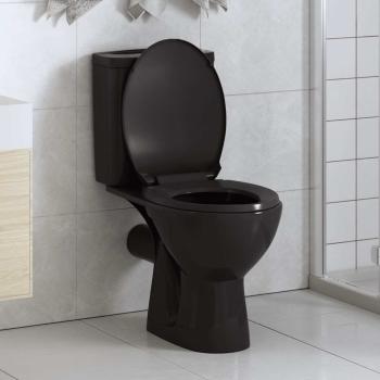 Toilettensitz mit Absenkautomatik und Quick-Release Schwarz