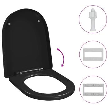 Toilettensitz mit Absenkautomatik und Quick-Release Schwarz