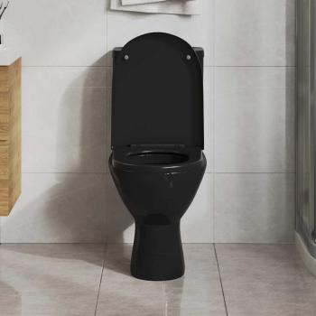 Toilettensitz mit Absenkautomatik und Quick-Release Schwarz