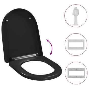 Toilettensitz mit Absenkautomatik und Quick-Release Schwarz