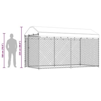 Outdoor-Hundezwinger mit Überdachung 382x192x225 cm