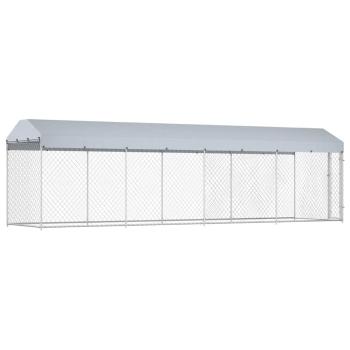 Outdoor-Hundezwinger mit Überdachung 760x190x225 cm