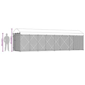 Outdoor-Hundezwinger mit Überdachung 760x190x225 cm