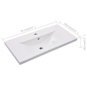 Einbauwaschbecken 81x39,5x18,5 cm Keramik Weiß   