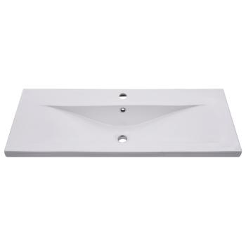 Einbauwaschbecken 101x39,5x18,5 cm Keramik Weiß 