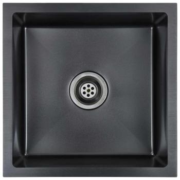 Handgefertigte Küchenspüle Schwarz Edelstahl