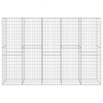 Gabionenwand mit Abdeckung Verzinkter Stahl 300 x 50 x 200 cm