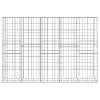 Gabionenwand mit Abdeckung Verzinkter Stahl 300 x 50 x 200 cm