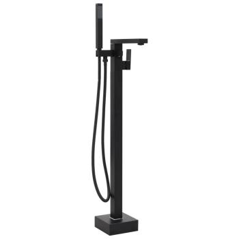 Freistehende Badewannenarmatur Schwarz Edelstahl 90 cm 