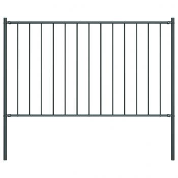 ARDEBO.de - Zaunfeld mit Pfosten Pulverbeschichteter Stahl 1,7 x 1,25 m