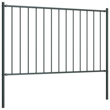 Zaunfeld mit Pfosten Pulverbeschichteter Stahl 1,7 x 1,25 m