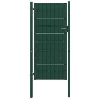ARDEBO.de - Zauntor PVC und Stahl 100x124 cm Grün  